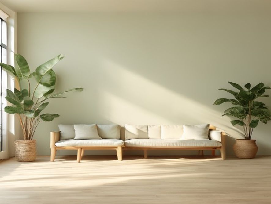 Rustplek met groene planten en zacht licht voor herstel
